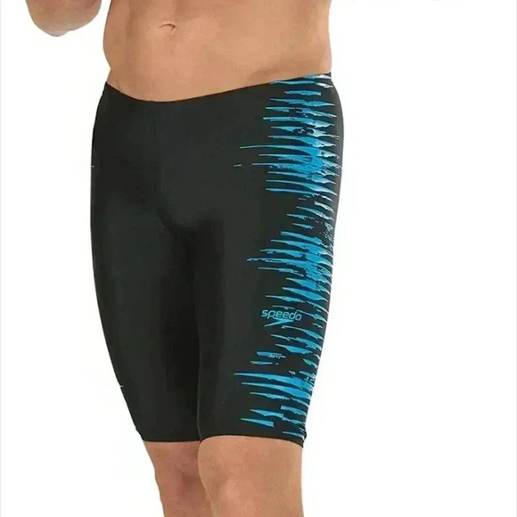 Speedo Men's Swimsuit Jammer ProLT Interface Glow 7705759 mens 38 Black/Blue - Picture 1 of 8